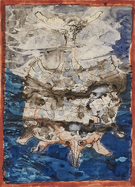 Jan Lebenstein, ‘Untitled’, 1965, Drawing, Collage or other Work on Paper, Mixed media on paper mounted to board (framed), Rago/Wright