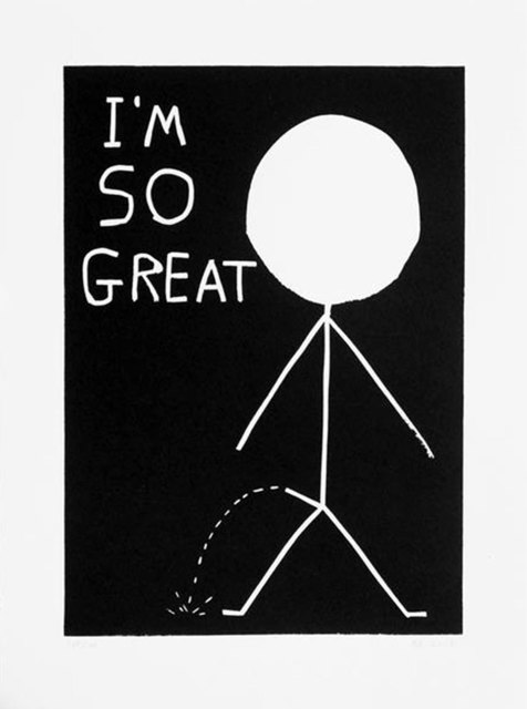 David Shrigley, ‘I'm So Great’, 2014, Print, Linocut, Kumi Contemporary / Verso Contemporary