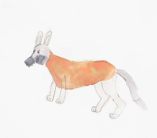 Elana Cooper, ‘German Shepard’, 2016, Drawing, Collage or other Work on Paper, Watercolor and graphite on paper, Creativity Explored