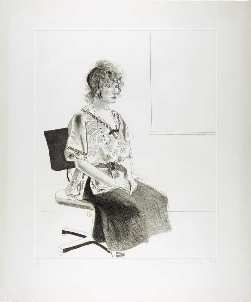 David Hockney - Celia Seated on an Office Chair (black state) (MCA Tokyo 161)