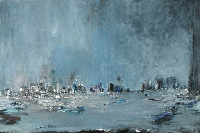 Anne Hefer, ‘Blaue Fahne’, 1996, Painting, Oil on Canvas, Alessandro Berni Gallery