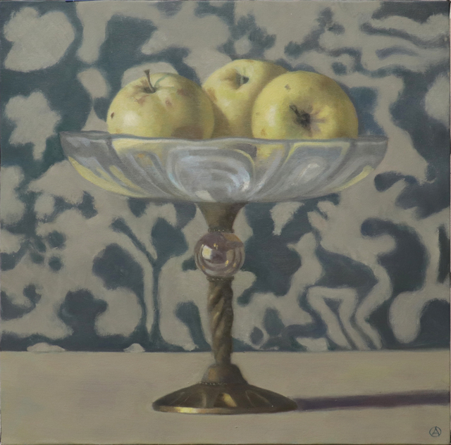 Olga Antonova, ‘Three Golden Apples’, 2020, Painting, Oil on canvas, Gallery Henoch