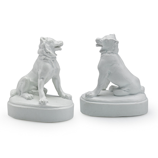 Karl Muller, ‘Union Porcelain Works, Rare Pair Of Dogs Of Alcibiades, Greenpoint, NY’, 1880s, Design/Decorative Art, Parian Porcelain, Rago/Wright