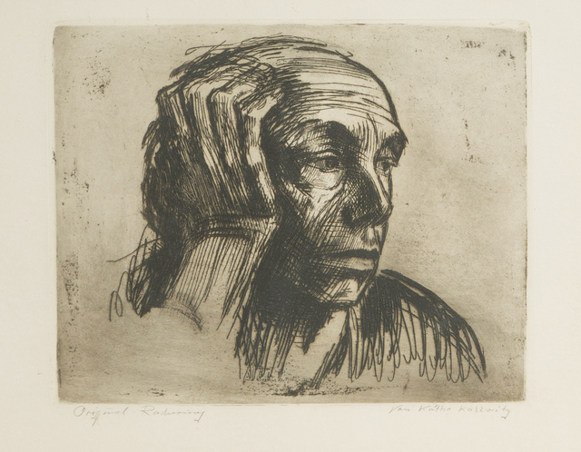Käthe Kollwitz, ‘Selbstbildnis’, 1921, Print, Etching on paper under glass, John Moran Auctioneers