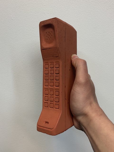 Gustavo Barroso, ‘Brick Phone Brick’, 2019, Sculpture, Terracotta Dye, Concrete, Wallplay