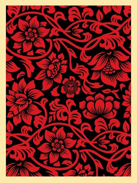 Shepard Fairey (OBEY), ‘Floral Takeover (red/black)’, 2017, Rudolf Budja Gallery