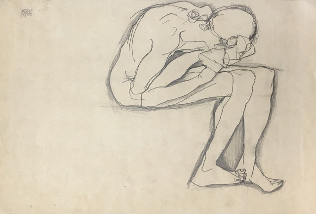 Egon Schiele, ‘Crouching Nude’, 1913, Galerie St. Etienne