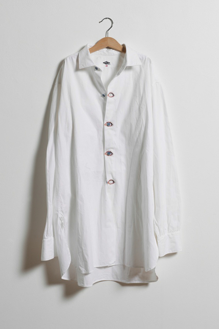 Elodie Antoine, ‘Chemisier aux yeux boutonnés’, 2014, Fashion Design and Wearable Art, Cotton blouse, print on textile, Aeroplastics