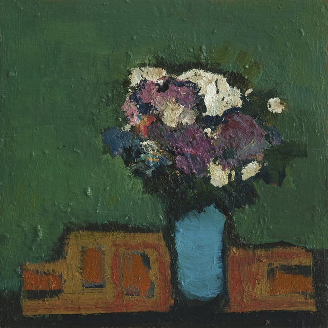Jennifer Hornyak, ‘Green with Orange Kilim’, 2021, Painting, Huile sur panneau / Oil on Panel, Galerie de Bellefeuille