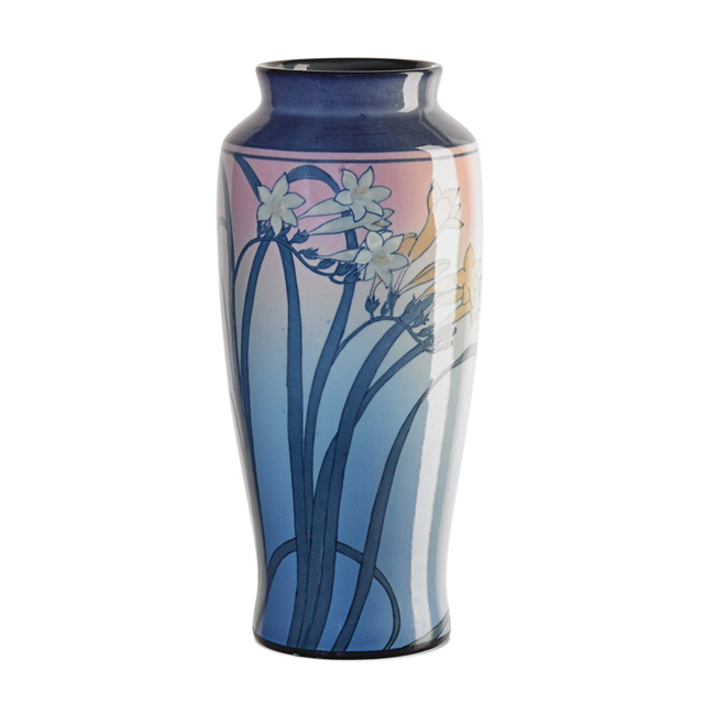 Kataro Shirayamadani, ‘Rookwood, Fine Tall Ivory Jewel Porcelain Vase With Freesia (Uncrazed), Cincinnati, OH’, 1922, Design/Decorative Art, Rago/Wright