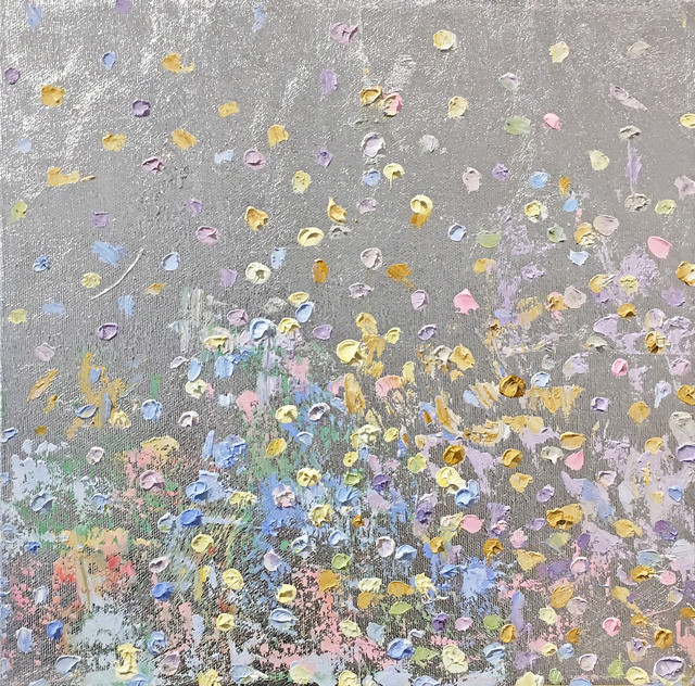 Michelle Sakhai, ‘Beginning’, 2016, Painting, Oil and metals on canvas, Madelyn Jordon Fine Art