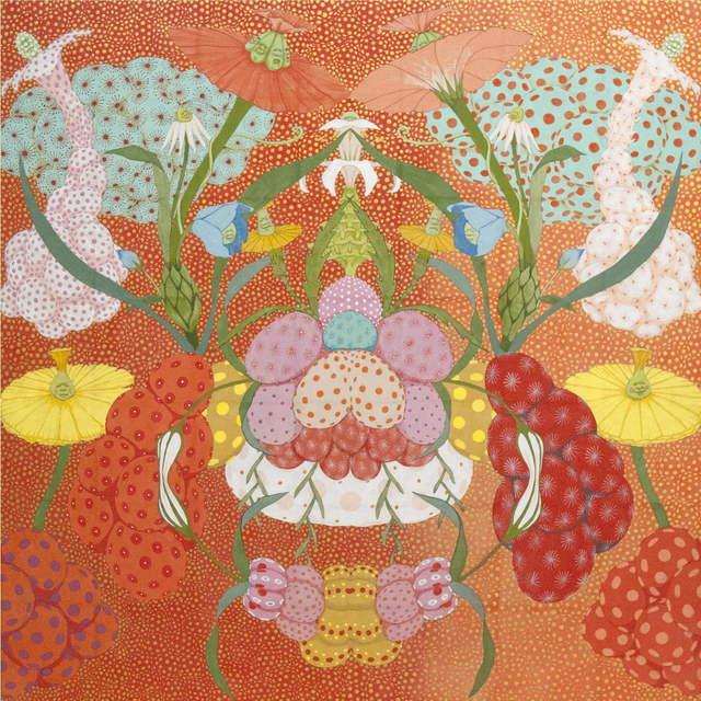 Mari Ito, ‘Origen del deseo - Arcoíris rojo’, 2018, Painting, Pigments, Sumi ink, Japanese paper and Nikawa glue on wood panel, Villa del Arte Galleries