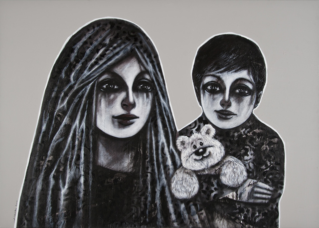 Mohannad Orabi, ‘Family Portrait series ’, 2015, Mixed Media, Mixed media on canvas, Ayyam Gallery