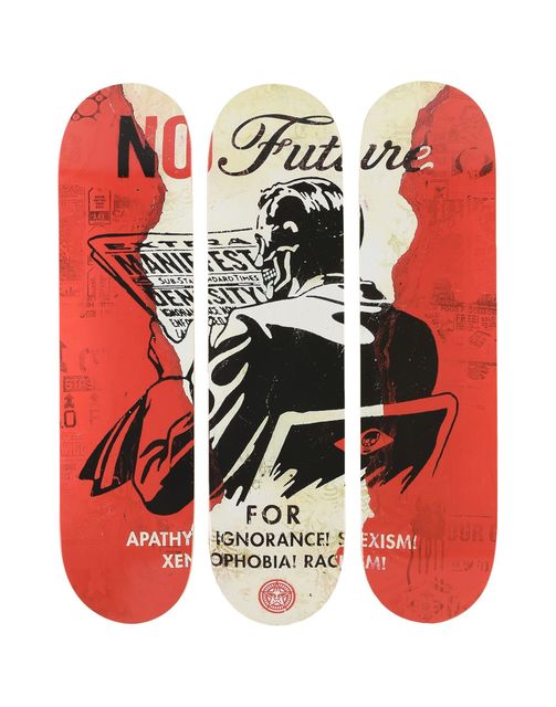 Shepard Fairey, ‘SHEPARD FAIREY NO FUTURE TRIPTYCH SKTE DECKS EDT OF 450 MADE’, 2017, Arts Limited