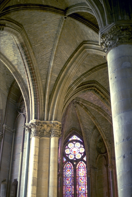 ‘Reims Cathedral: interior, pillars and vaulting of ambulatory’, ca. 1211-1290, Allan Kohl