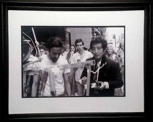 Paul Garrin, ‘Nam June Paik, Elliot Kaplan & Shridhar Baptat with Robot K456, Madison Ave’, 1980, IFAC Arts
