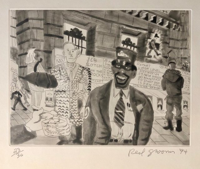 Red Grooms, ‘Red Grooms Grand Central Train Subway Manhattan NYC Cartoon Aquatint Etching’, 1990-1999, Lions Gallery