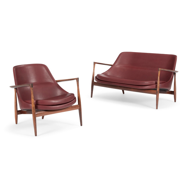 Ib Kofod-Larsen, ‘Elizabeth chair and sofa’, 1956, Design/Decorative Art, Brazilian rosewood, leather, Dansk Møbelkunst Gallery