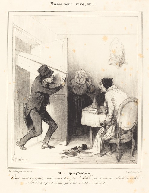 Honoré Daumier, ‘Un quiproquo - Vous vous trompez... allez... au diable...’, 1838, National Gallery of Art, Washington, D.C.