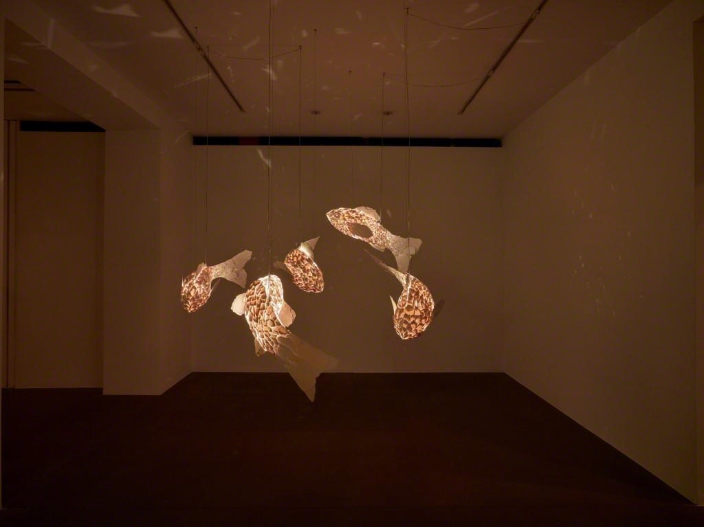 Installation view: "Frank Gehry: Fish Lamps." July 18 – September 16, 2016. Artworks © Frank Gehry. Photo by Matteo D’Eletto M3 Studio. Image courtesy Gagosian Gallery and the artist. Installation view: "Frank Gehry: Fish Lamps." July 18 – September 16, 2016. Artworks © Frank Gehry. Photo by Matteo D’Eletto M3 Studio. Image courtesy Gagosian Gallery and the artist.