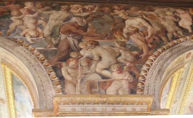‘La Forge de Vulcain et les Trois Graces Dansant (The Forge of Vulcain and the Three Dancing Graces)’, 1552 -1556, Château de Fontainebleau
