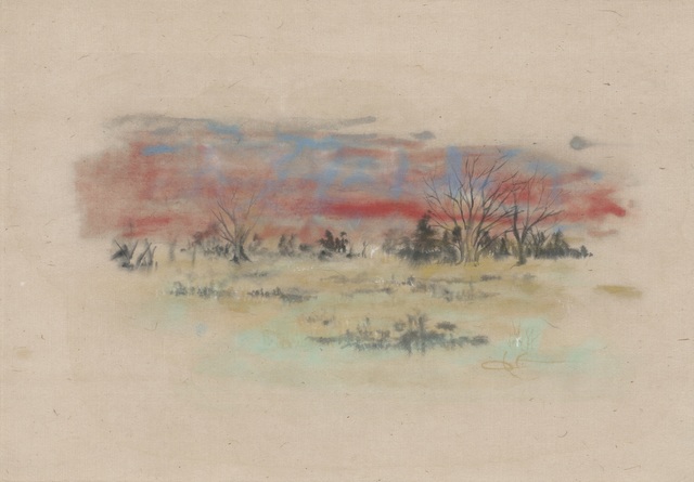 Makoto Fujimura, ‘Belle Mead InnerscapeⅠ 貝勒米德 ─ 內在風景Ⅰ’, 2018, Painting, Mineral Pigment, Gold, Platinum, Sumi Ink on Cherry Bark Mulberry Paper, Hanging Scroll 天然礦物顏料、白金、墨、金、櫻桃樹皮桑樹紙、捲軸, Artrue Gallery