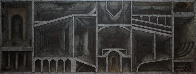 Hong Buhm, ‘the rooms of olivion’, 2020, Drawing, Collage or other Work on Paper, Ink, graphite, metalic pigments on paper, Gallery SoSo