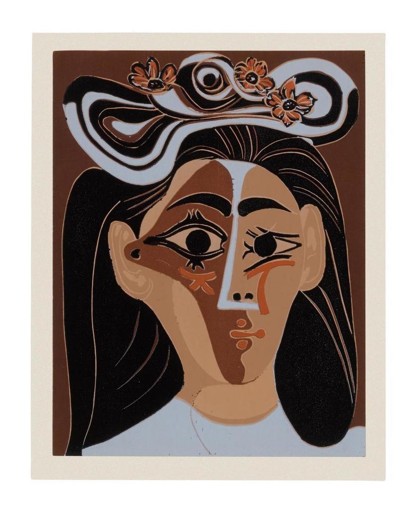Pablo Picasso - Jacqueline au chapeau à fleurs. II (see Bloch 1149; Baer 1304)