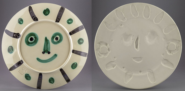 Pablo Picasso, ‘Ceramic Dual Side Design AR356 366 Visage Aux Palmes Face w/ Palms’, 1956, Sculpture, Ceramic, Modern Artifact