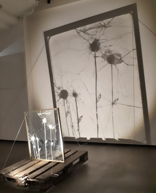 Sergey Rozhin, ‘Dandelions’, 2014, Sculpture, Found glass, white marker, MONEV Contemporary