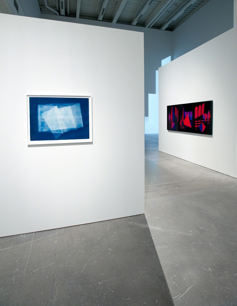 Barbara Kasten: Stages, 2015, installation view, Institute of Contemporary Art, University of Pennsylvania. Photo: Constance Mensh. Barbara Kasten: Stages, 2015, installation view, Institute of Contemporary Art, University of Pennsylvania. Photo: Constance Mensh.