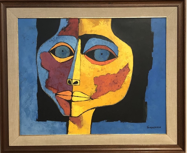 Oswaldo Guayasamín, ‘Cabeza de Niña con fondo Azul ’, 1995, Painting, Oil on Canvas, Galería Duque Arango