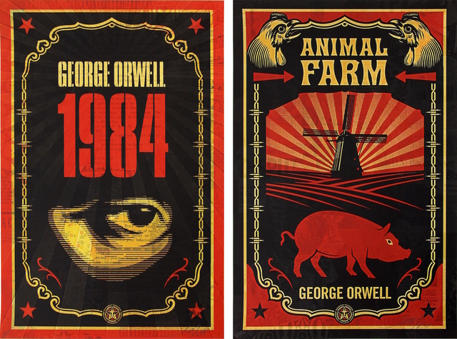 Shepard Fairey (OBEY), ‘George Orwell (Matching Print Set with Books)’, 2008, Addicted Art Gallery