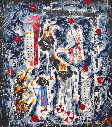 Michel Delgado, ‘Quietly Confuse’, 2014, Painting, Mixed media on watercolor paper, Seraphin Gallery