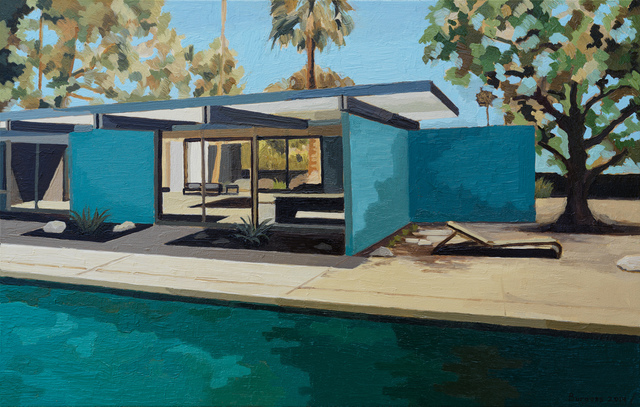 Andy Burgess, ‘Wexler Family Home, Blue Walls’, 2019, Painting, Oil on Panel, Cynthia Corbett Gallery