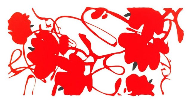Donald Sultan, ‘Lantern Flowers (Red with White)’, 2013, Print, Color silkscreen with flocking on 2-ply museum board, Pop Fine Art