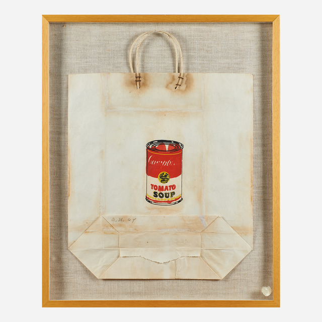 Andy Warhol, ‘Campbell's Soup Can on Shopping Bag’, 1964, Print, Screenprint in colors on a paper bag (framed), Rago/Wright