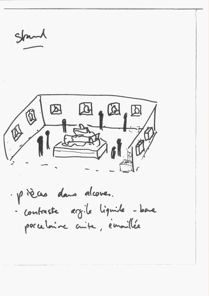 Artist's sketch of his on-site installation at artgenève 2017 Artist's sketch of his on-site installation at artgenève 2017