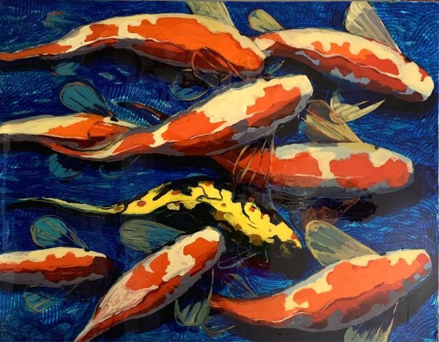 Frank Hyder, ‘Azure Run’, 2019, Painting, Oil, Acrylic Resin and Metal Leaf on Canvas, Ode to Art