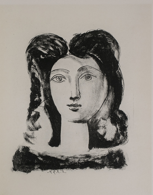 Pablo Picasso, ‘Tete De Jeune Fille (Youth's Head), 1949 Limited edition Lithogrph by Pablo Picasso’, 1949, White Cross