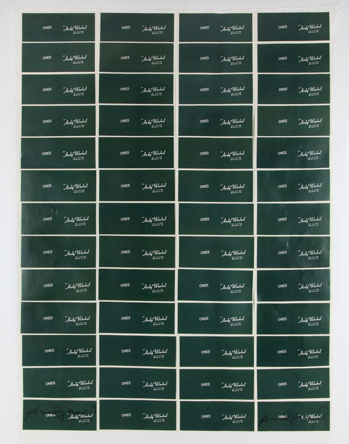 Andy Warhol, ‘Art Cash - Ones’, 1971, Print, Colored offset on paper, Bertolami Fine Arts
