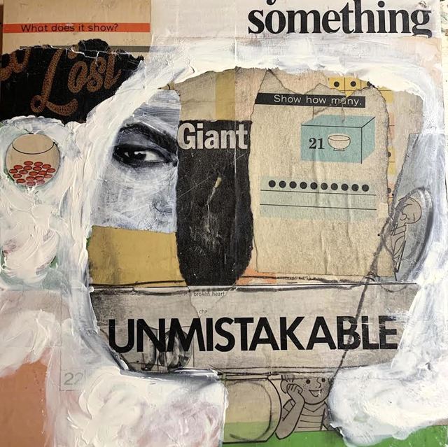 Casebeer, ‘Darling, What Does it Show?’, 2020, Mixed Media, Acrylic collage. oil pastels and pencil on wood panel, The Secret Gallery