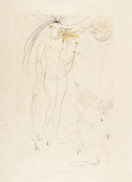 Salvador Dalí, ‘Vénus et l'Amour (M&L483b; Field 71-8D)’, 1971, Print, Drypoint printed in colours, Forum Auctions