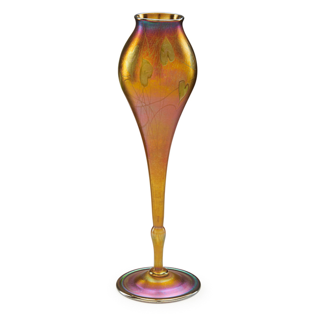 Tiffany Studios, ‘Gold Favrile Vase With Heart And Vine Pattern, New York’, ca. 1917, Rago/Wright