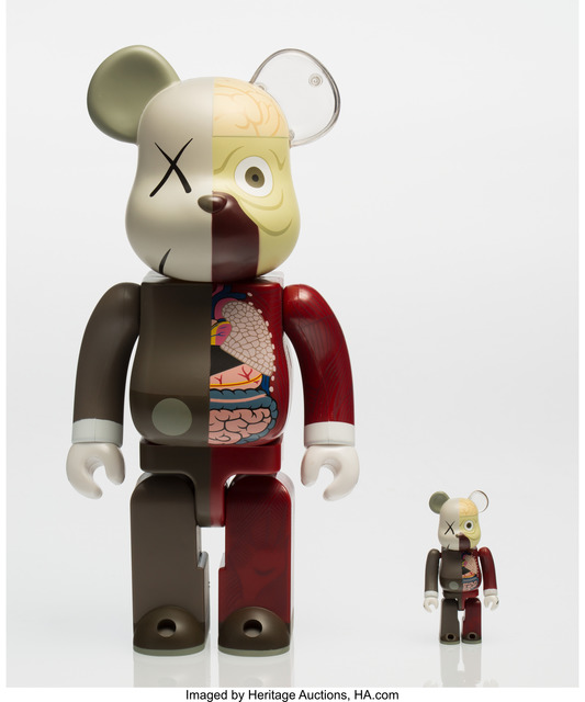 KAWS, ‘BE@RBRICK Dissected Companion 100% and 400% (Red) (two works)’, 2008, Heritage Auctions