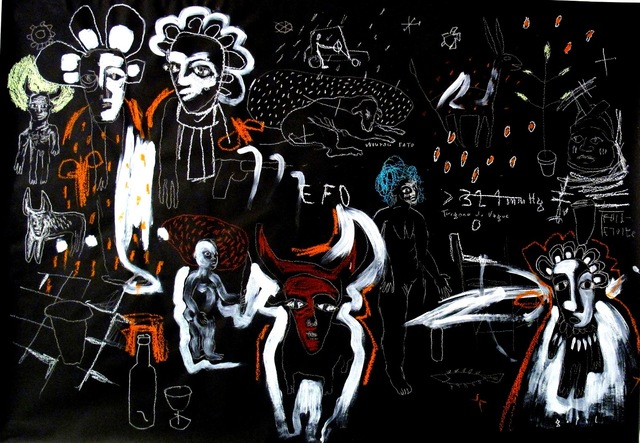 Gopal Dagnogo, ‘Nightlife Story V ’, 2018, Drawing, Collage or other Work on Paper, Mixed media on paper, Skoto Gallery