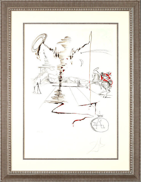 Salvador Dalí, ‘“Don Quixote on an Infinite Landscape” Hand Signed Salvador Dali Lithograph ’, 1941-1957, Elena Bulatova Fine Art