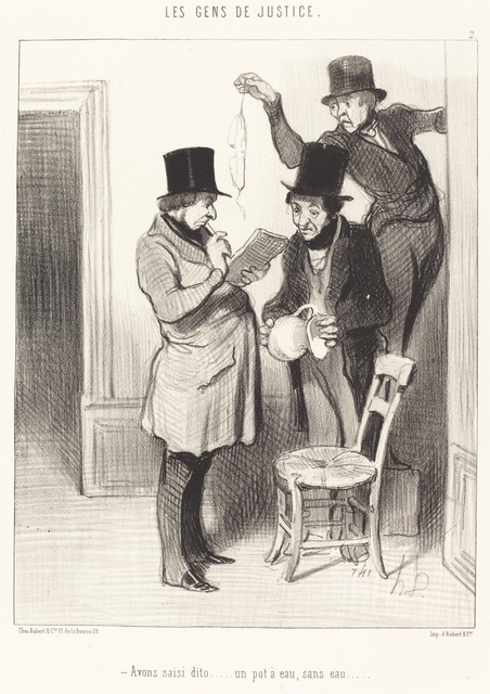 Honoré Daumier, ‘Avons saisi dito... un pot a eau, sans eau’, 1845, National Gallery of Art, Washington, D.C.