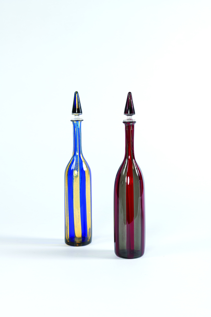 Paolo Venini, ‘Set of two bottles with stopper «A Fasce Verticali» in Murano glass’, vers 1950, Design/Decorative Art, Leclere