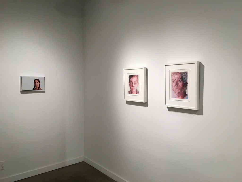 (left wall) Hand embroidery: "Sophie"
(right wall) Gouache on paper: "Teo Verso", "Aunt Lin Verso" (left wall) Hand embroidery: "Sophie"
(right wall) Gouache on paper: "Teo Verso", "Aunt Lin Verso"